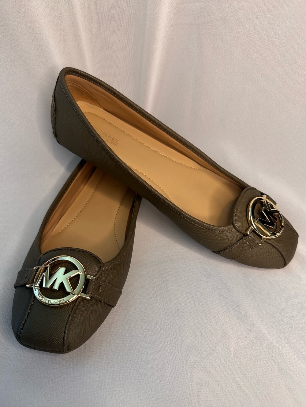 Michael Kors Olive Green Logo Ballet Flats